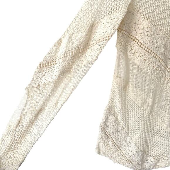Sundance Cream Lace For Days Crochet Sheer Ivory Top size XS - Picture 5 of 8